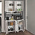 Dulap multifuncțional cu 8 uși, 120x40x202 cm, alb, cu structură metalică rezistentă