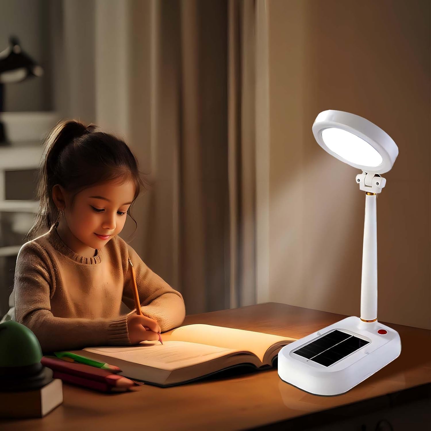 Lampa ventilator 2-în-1 cu panou solar și USB