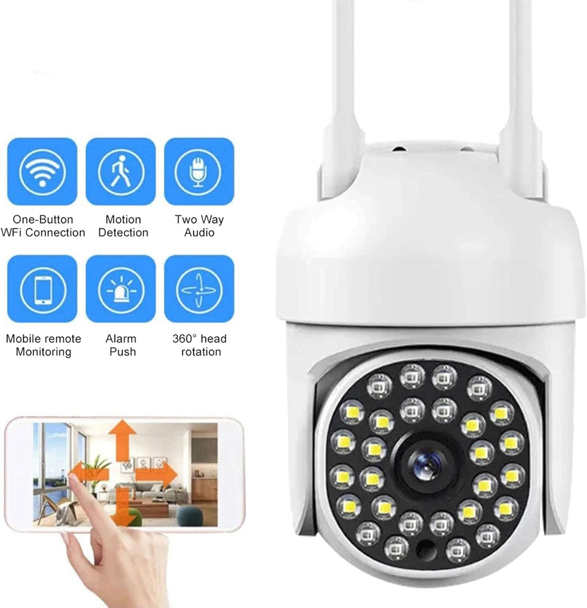 Camera de supraveghere, WIFI, IP66, HD WIRELESS, 2 MP, 1920 X 1080 Pixeli, card 32Gb inclus