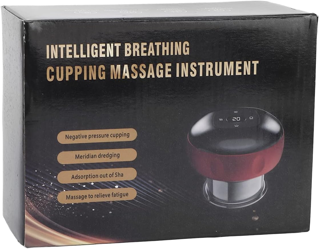 Aparat Masaj Vacuum Electric, cu afisaj electronic, imbunatateste circulatia sanguina, 12 niveluri Lumina Rosie si Presiune Negativa