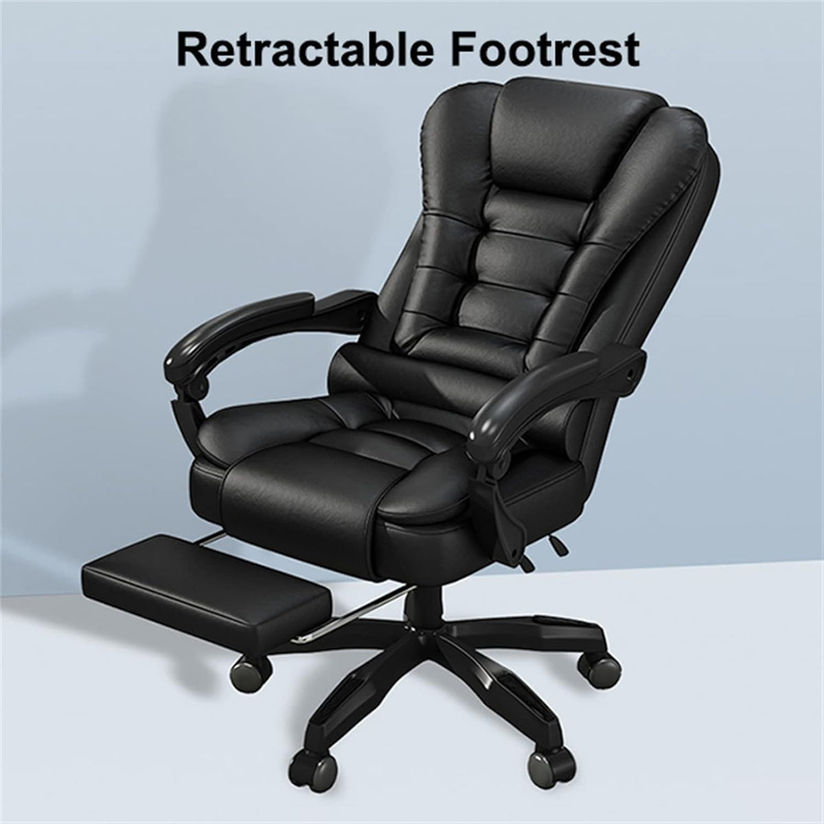 Scaun de Birou Ergonomic Directorial, Piele Ecologică, Recliner și Suport pentru Picioare