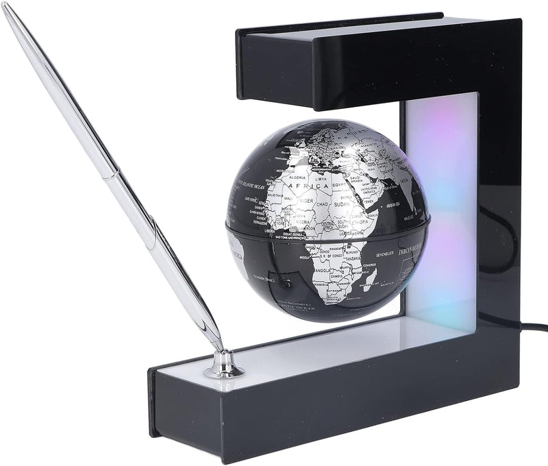 Glob pamantesc magnetic plutitor cu iluminare LED forma C cu Pix 17.3 cm x 19.5 cm x 5 cm