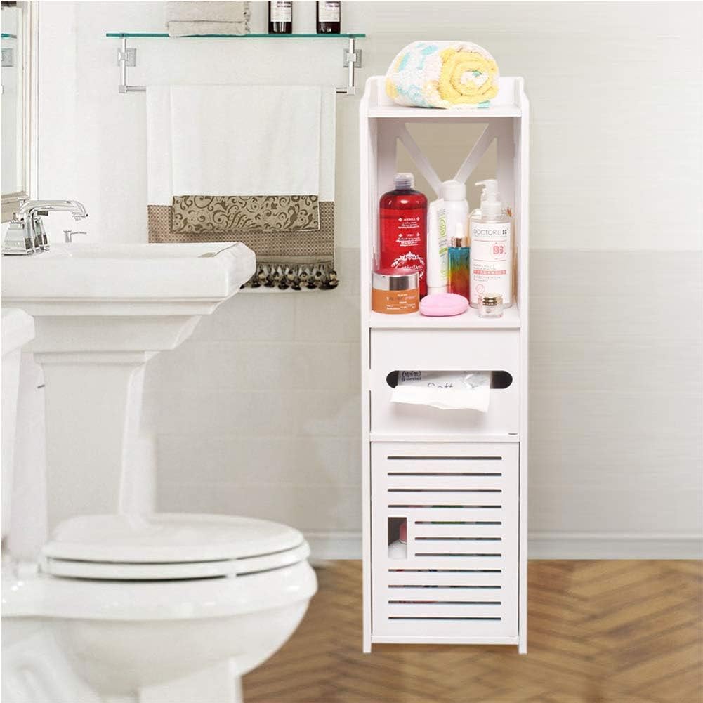 Dulap vertical pentru baie, 80 x 20 x 18 cm, Alb