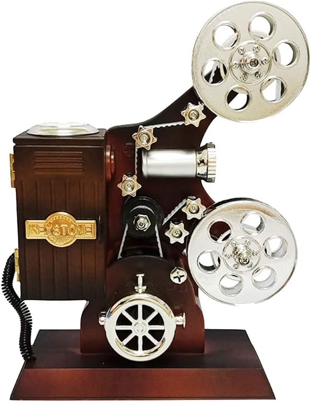 Cutie muzicala retro tip proiector de film, 20x6x16 plastic, maro