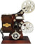 Cutie muzicala retro tip proiector de film, 20x6x16 plastic, maro