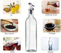Set elegant pentru ulei, oțet și condimente – 2 sticle din sticlă 500 ml + 3 recipiente cu linguriță 250 ml