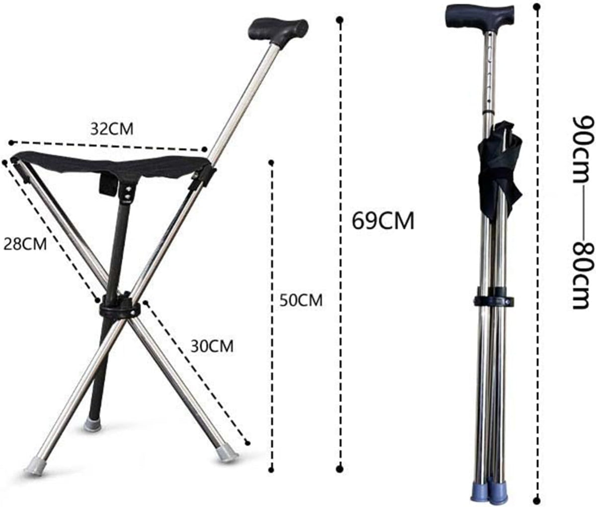 Scaun pliabil cu baston, inaltime 82 cm, maxim 100 kg