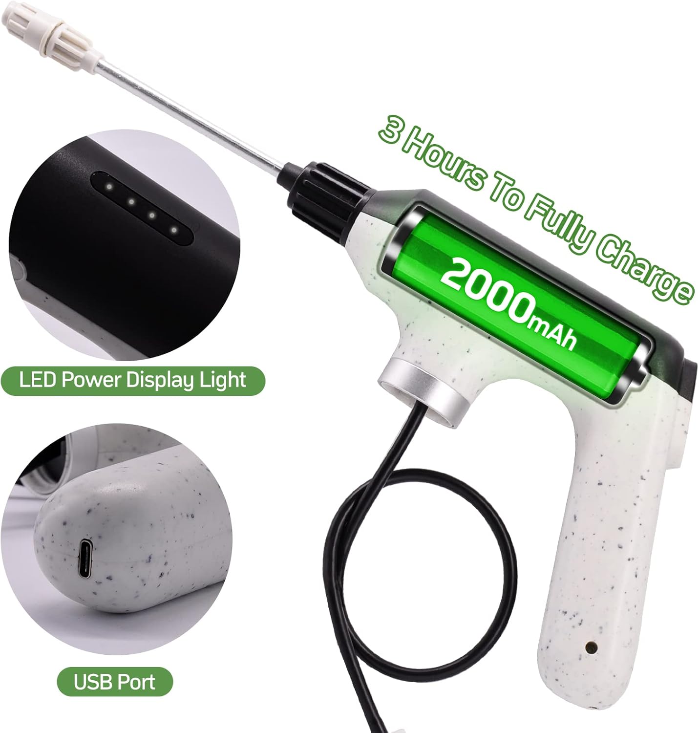 Pulverizator electric pentru plante cu 3 moduri de pulverizare – compatibil cu sticle standard, reîncarcabil USB