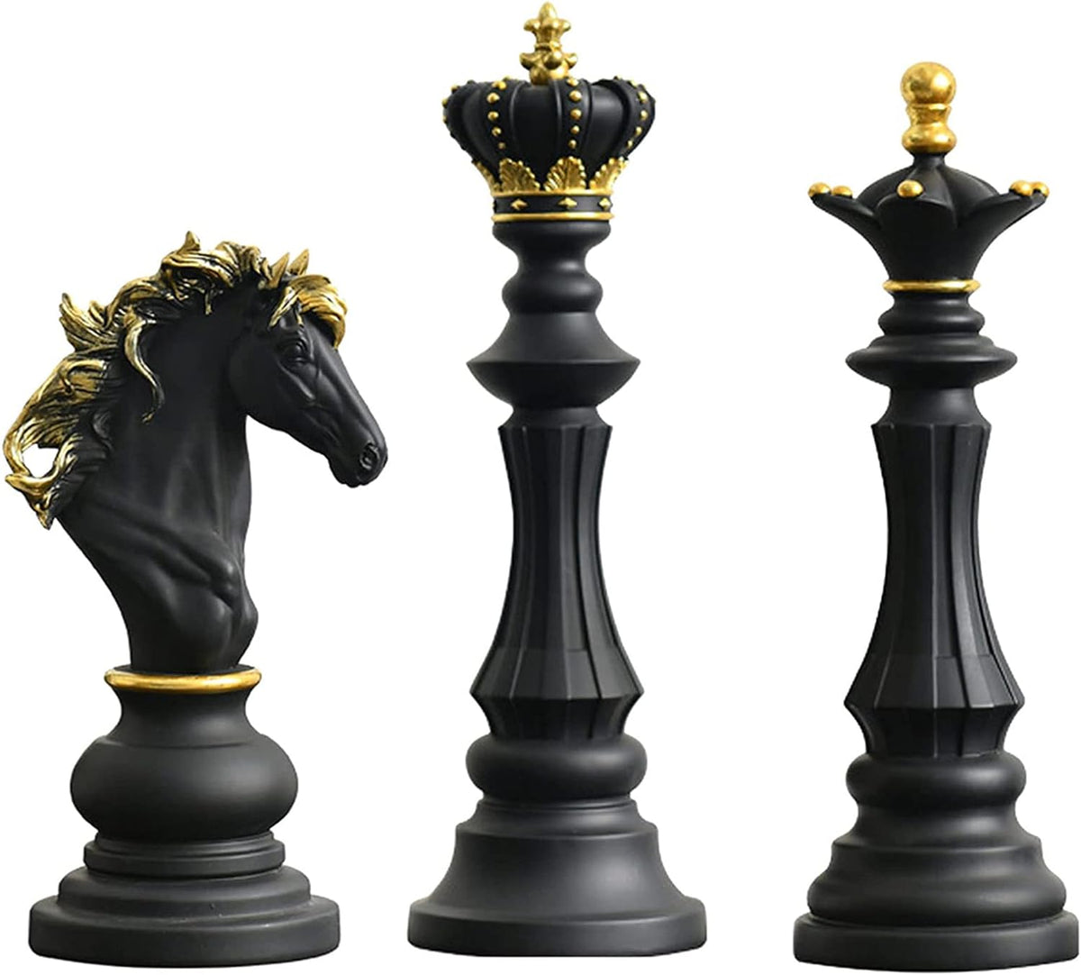 Statuete Sah Premium, Ornamente Regi, Dame, Calareti, Sculpturi Rasina, Decor Casa