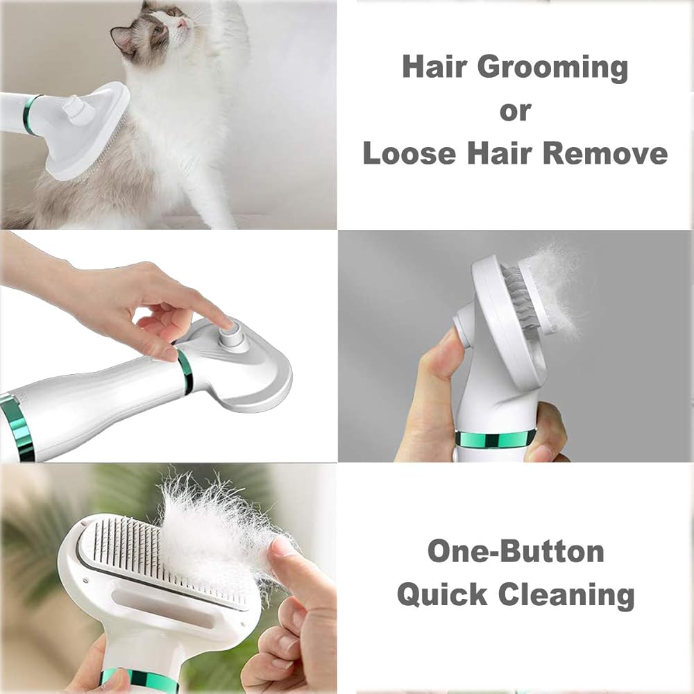 Uscator si perie pentru animale 2 in 1 pentru caini si pisici talie mica si medie