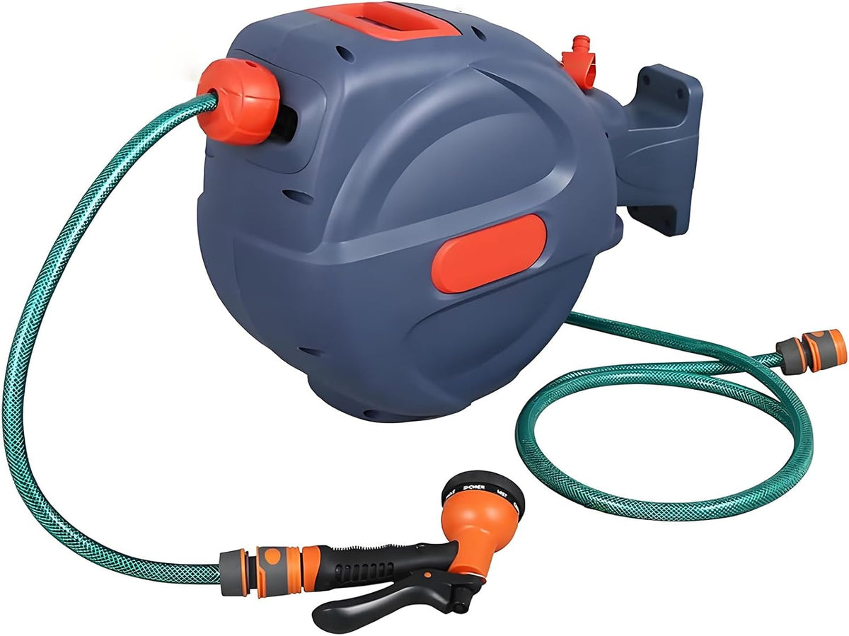 Tambur de furtun retractabil automat, perete‑montabil – variante 20 m / 30 m