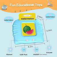 Jucarie educativa Montessori, Set masina de invatare limba engleza cu cititor de carduri, 112 bucati carduri flash 224 de