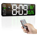 Ceas Digital de Perete cu Afișaj LED Mare 38.7cm – Dată, Temperatură, Alarmă, Ziua Săptămânii, Telecomandă Inclusă