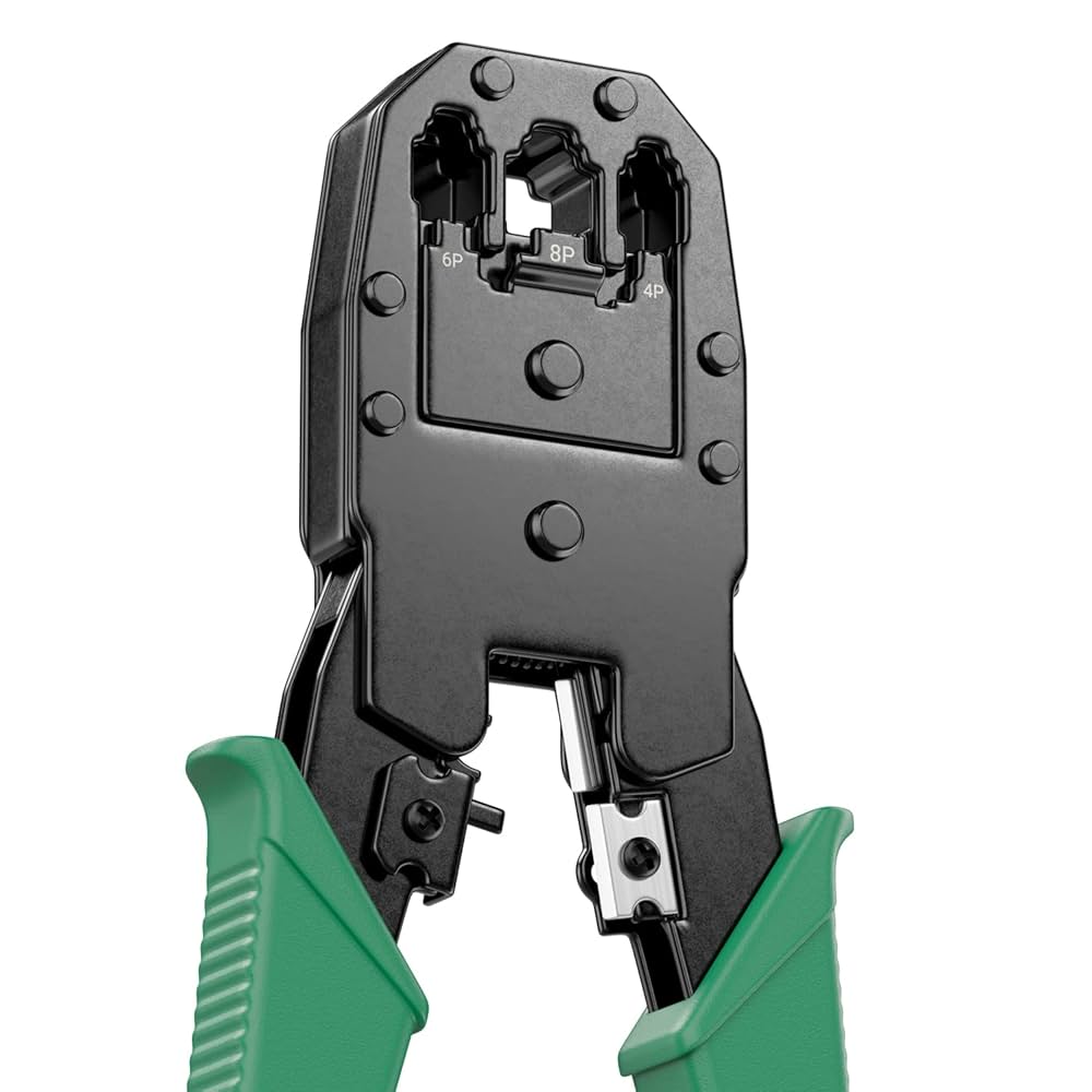 Cleste profesional pentru sertizat mufe RJ45, RJ12, RJ11 – 195 mm