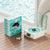 Boxa Portabila Vintage model Vinyl Timebox, cu Lumini, Proiectii de valuri si Timp Reglabil pentru Dormitor si Petreceri, Lampa de veghe tip proiector, AUX, Bluetooth, Card TF, Sunet Surround 360°, Alb