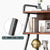 Raft multifunctional cu roti pentru birou, 4 niveluri, cadru metalic, blat MDF, 55x40x131 cm