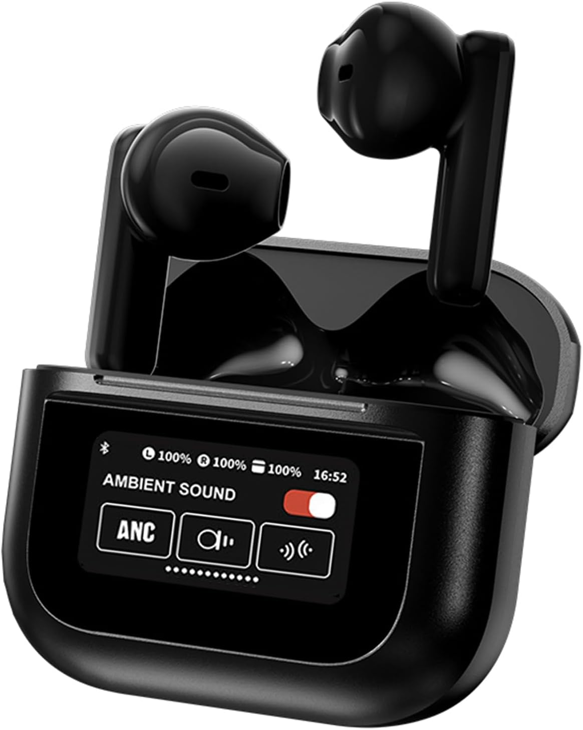 Casti wireless bluetooth A9 pro, cu Touch Screen si Anularea Zgomotului, Bluetooth 5.4,microfon HD, control tactil/touch, rezistente la apa