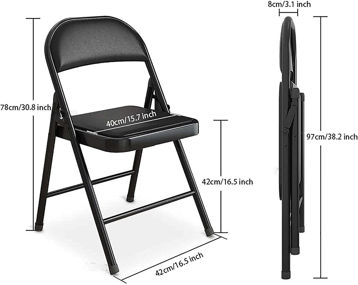 RESIGILAT - Scaun pliabil tapitat piele ecologica/material textil, cadru metalic 42x42x78 cm