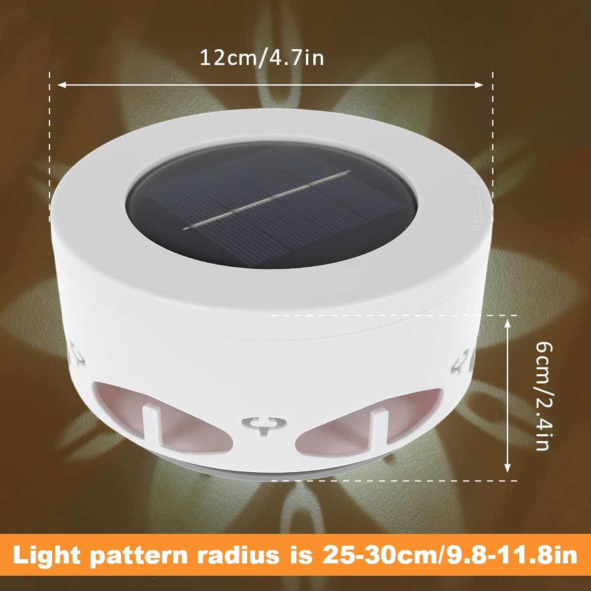 Lampa solara LED decorativa cu proiectie floare, IP65, 5W, alb rece, dimensiuni 12.5 x 6.5 cm