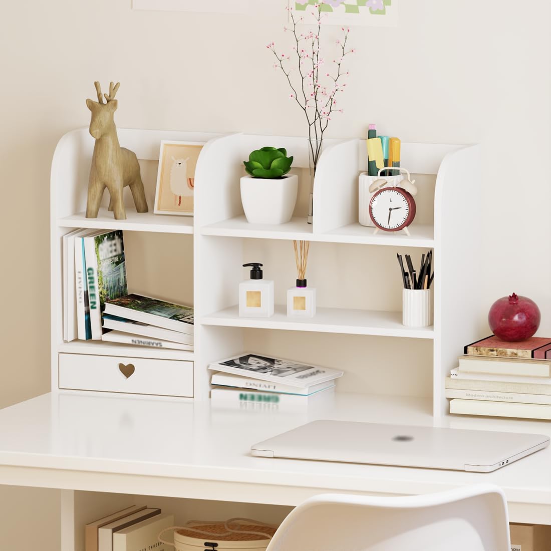 Organizator de birou - Raft cu sertar pentru stocare si decoratiuni