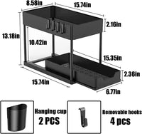 Raft de depozitare sub chiuveta, 2 nivele, multifunctional - imagine 5