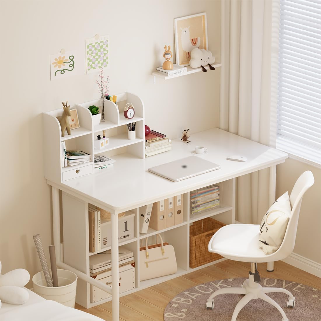 Organizator de birou - Raft cu sertar pentru stocare si decoratiuni