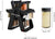 Set 18 recipiente condimente cu suport rotativ, 34x23 cm, pivotant 360°,  negru