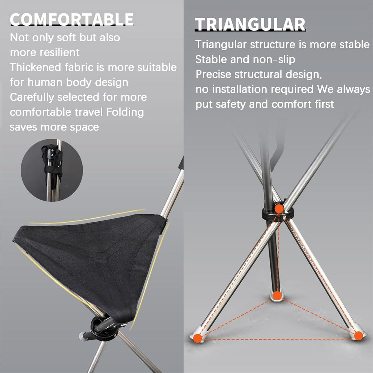 Scaun pliabil cu baston, inaltime 82 cm, maxim 100 kg