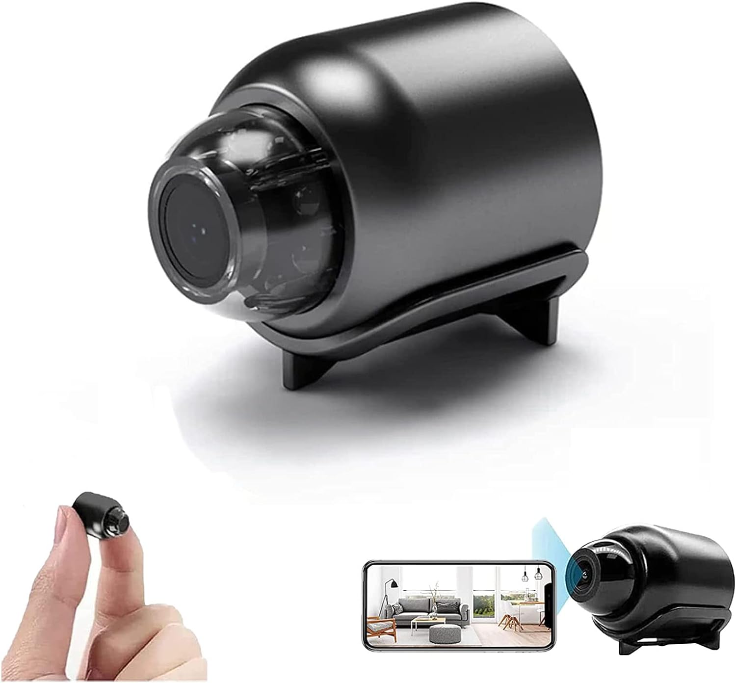 Mini camera supraveghere X5, WIFI, Full HD, View 160 grade, control din aplicatie, senzor miscare, vizionare pe timp de noapte