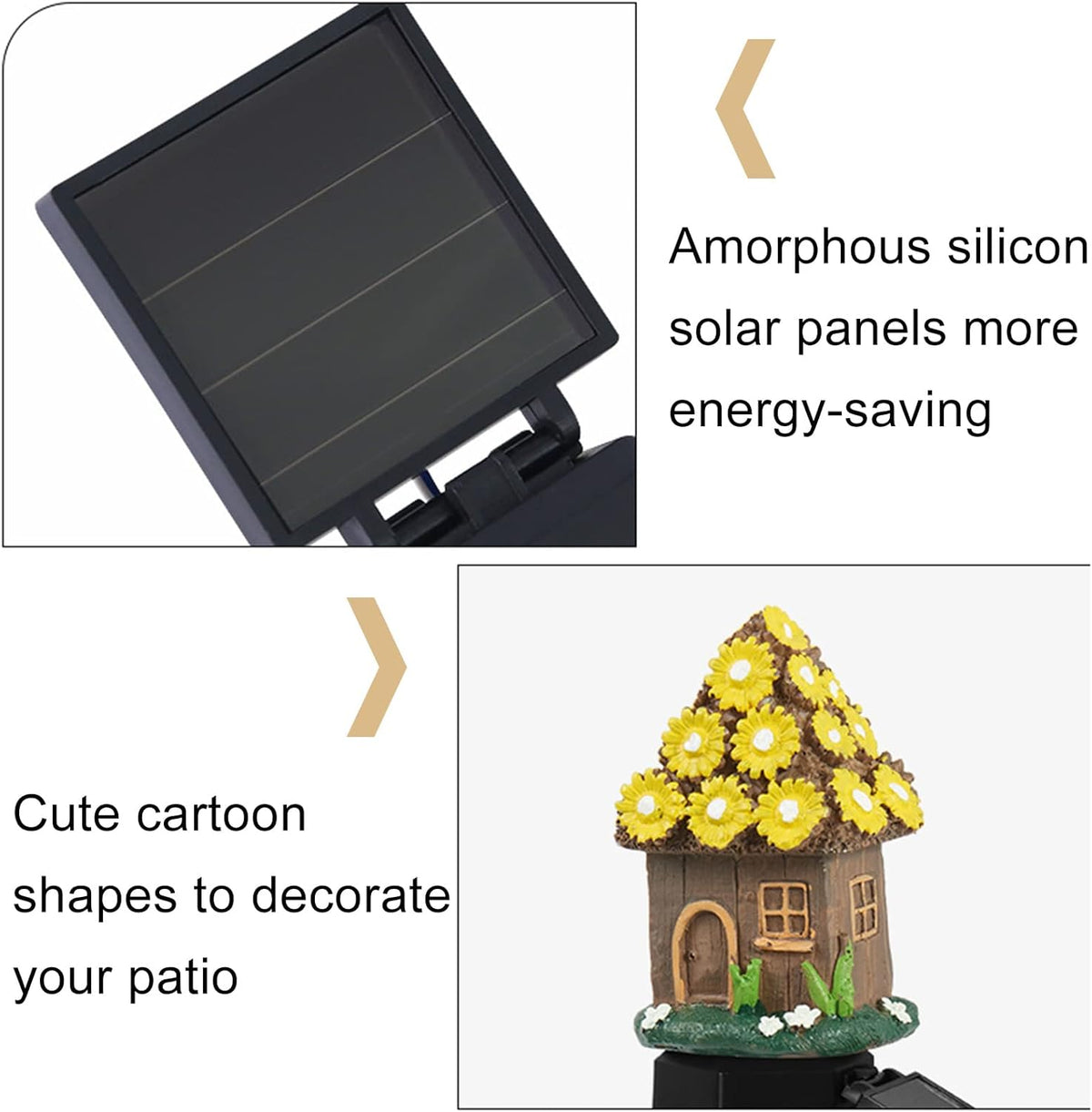 Lampa decorativa de gradina cu încarcare solara, model casuta din povesti