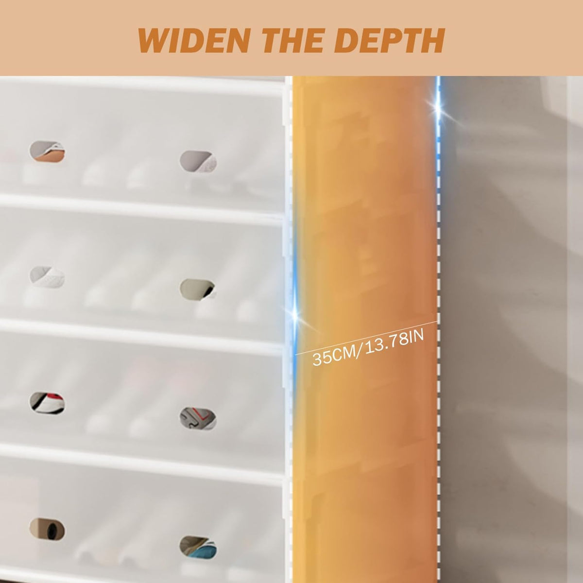 Cuier cu raft pantofi pe 4 niveluri si 8 carlige duble, suport haine si incaltaminte  pentru hol