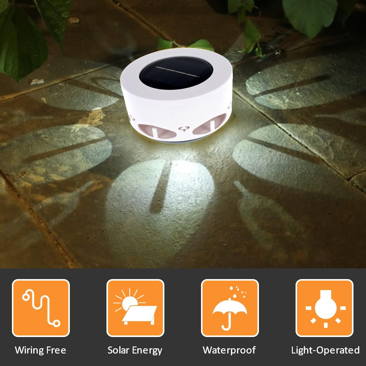 Lampa solara LED decorativa cu proiectie floare, IP65, 5W, alb rece, dimensiuni 12.5 x 6.5 cm