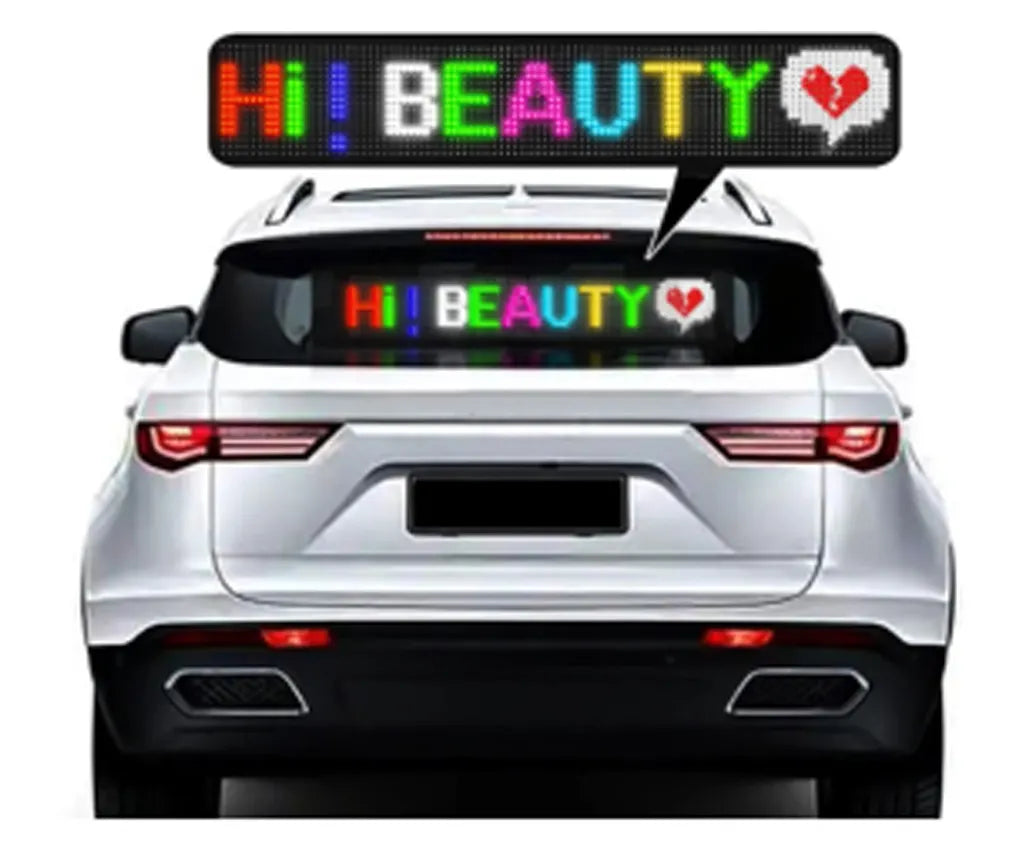 Panou LED auto afisaj cu led flexibil RGB programabil prin bluetooth 16x64 cm