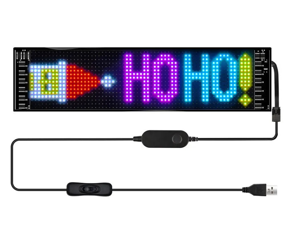 Panou LED auto afisaj cu led flexibil RGB programabil prin bluetooth 16x64 cm