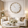 Ceas de perete premium cu design marmorat – 75 cm – stil elegant modern