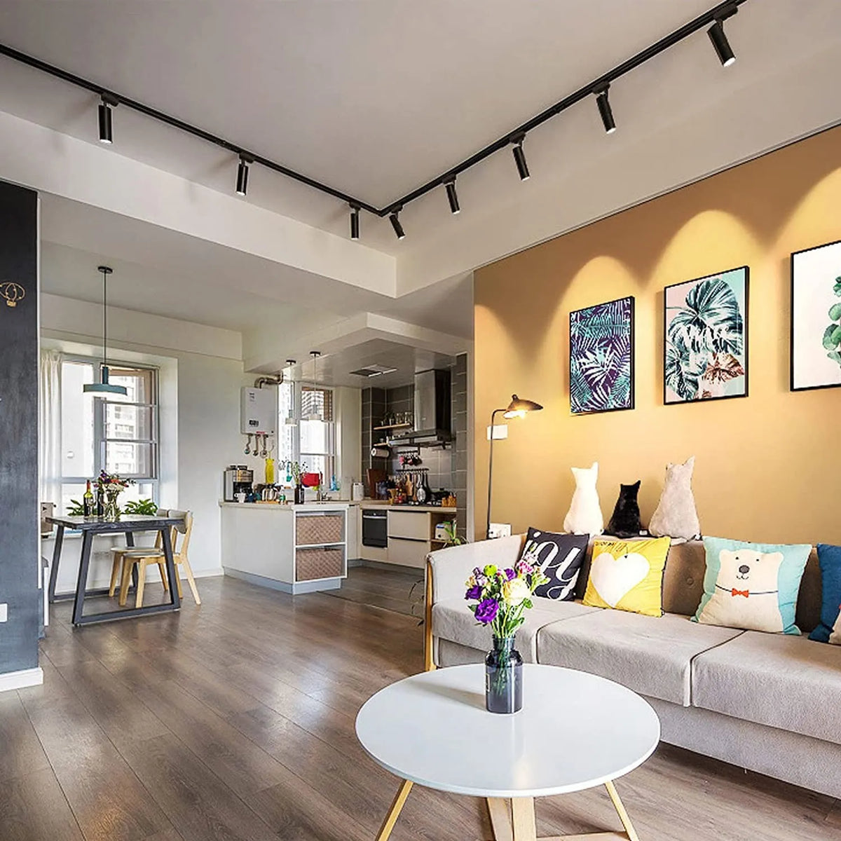 Spot LED pe sina, lumina calda,  903H-3500K-40W, culoare negru