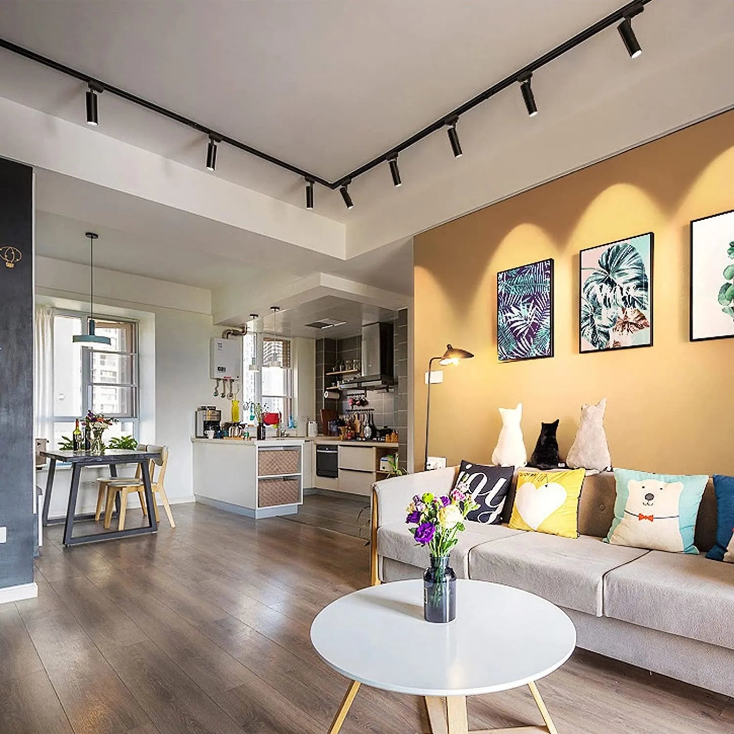 Spot LED pe sina, lumina calda,  903H-3500K-40W, culoare negru