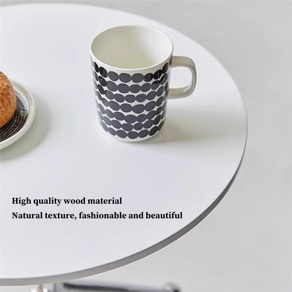 Masuta laterala moderna cu blat rotund si picioare metalice cromate – Design elegant pentru living 40 x 40 x 51 cm