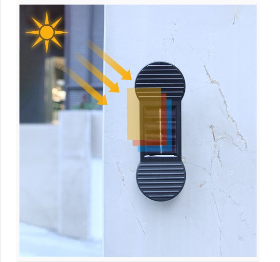 Set 2 Lampi Solare LED pentru perete,cu design decorativ in forma de os, lumina calda, ABS, pentru gradina