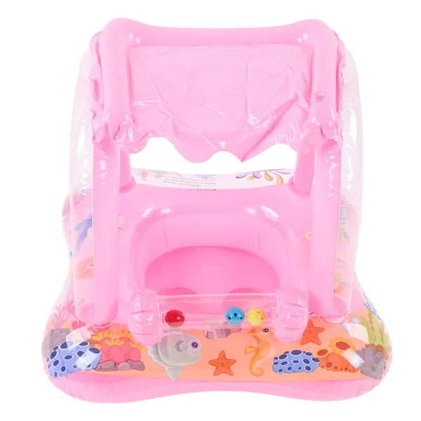 Colac gonflabil pentru copii, cu protectie pentru soare, model masina, Baby Float