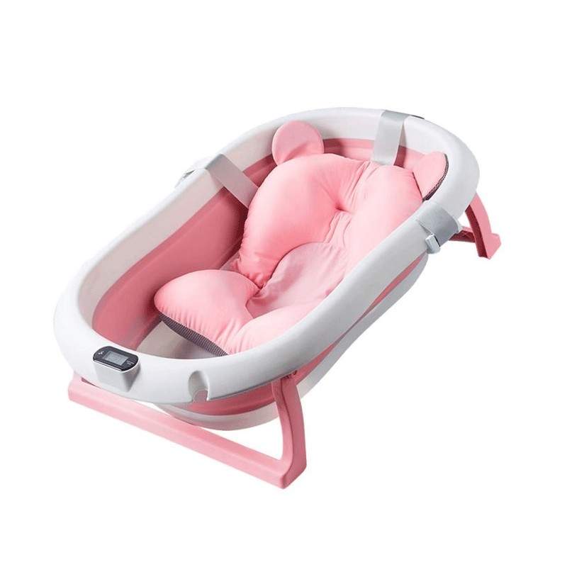 Cadita pliabila pentru bebelusi, cu suport pernuta, picioruse antiderapante