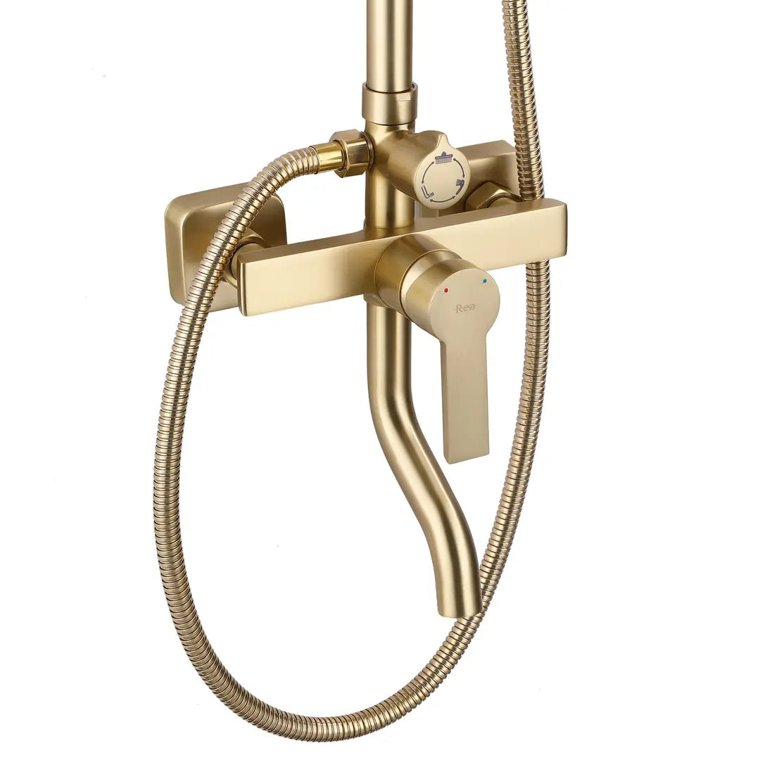 Coloana Dus Inox Crom Rotunda Montaj Perete Baie 20cm - detaliu produs