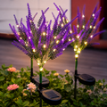 Set 2 Lampi Solara de gradina tip lavanda, Iluminare LED alb cald, rezistenta la apa IP65