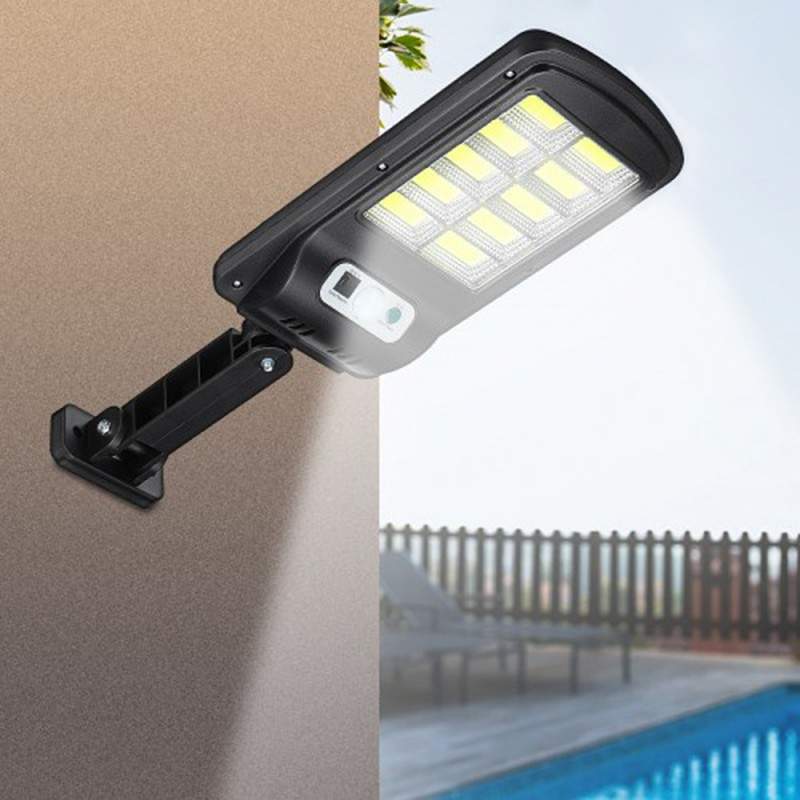 Lampa Solara cu Inductie, 10 x LED COB, Montare pe Perete, cu Telecomanda, Negru