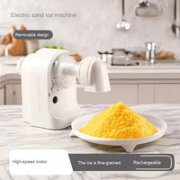 Concasor electric de gheata, 20W, lama din otel inoxidabil, detasabila pentru curatare, incarcare USB, 130x115x180mm, alb