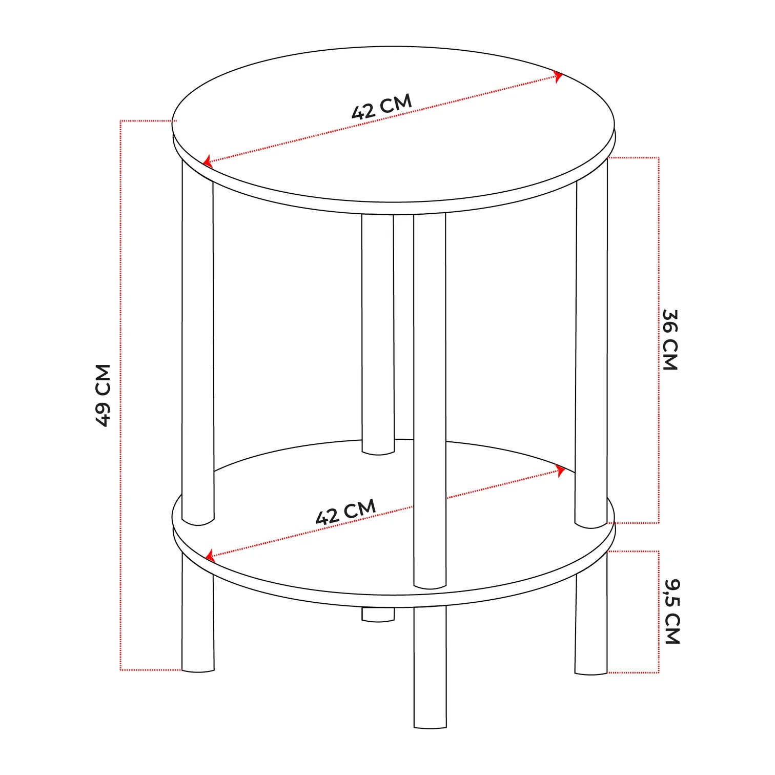 Masuta Cafea Rotunda Lemn Picioare Metalice Design Modern Gri Antracit - detaliu produs