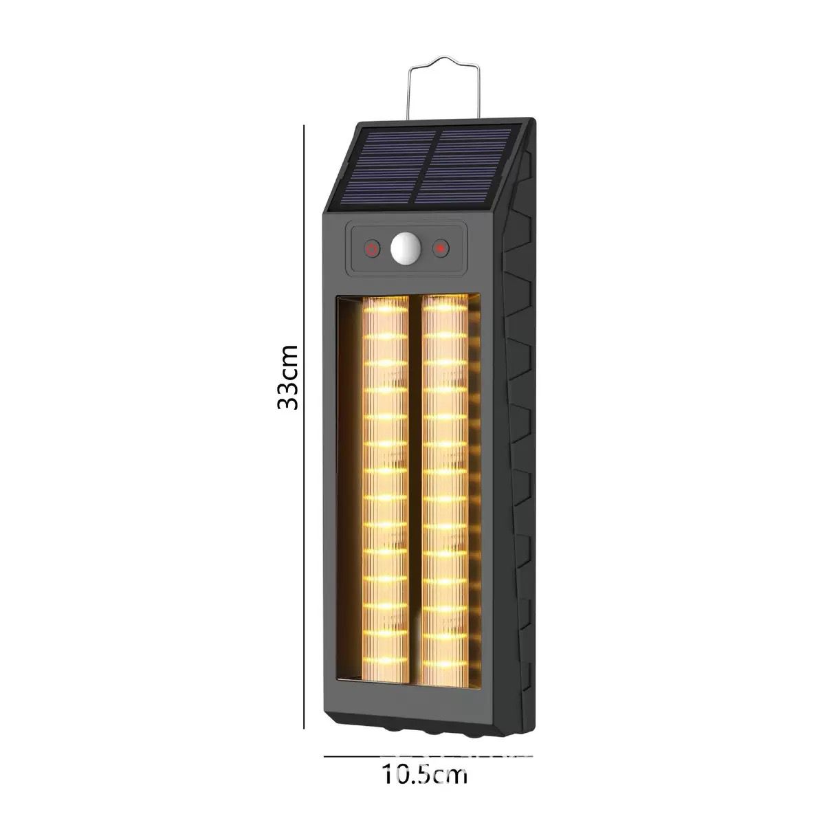 Lampa solara LED 33 cm, senzor miscare, 3 moduri de lumina, panou solar 5.5V/1.6W,  rezistenta la apa