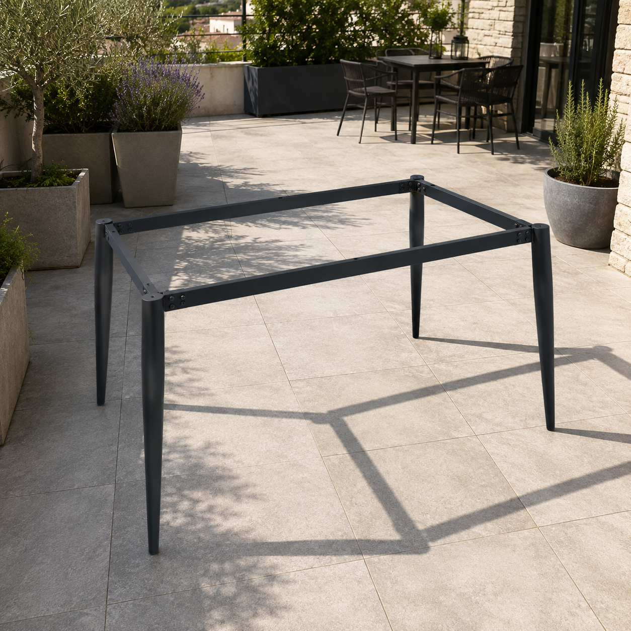 Cadru pentru masa metal negru 114x73 cm inaltime 54 cm - detaliu produs