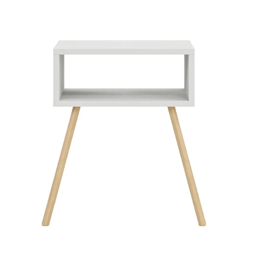 Noptiera cu picioare retro – 44 x 29 x 18 cm – cu raft de depozitare si design vintage