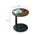 Masuta rotunda pentru cafea, MDF cu metal, 50 x 60 cm, maro cu negru